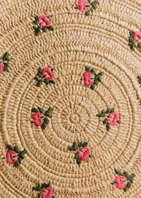 Panier June - Naturel broderies fleurs muti — view 3