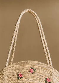 Panier June - Naturel broderies fleurs muti — view 4