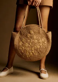 Panier June - Naturel Foncé Broderie Fleurs — view 2