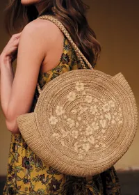 Panier June - Naturel Foncé Broderie Fleurs — view 3