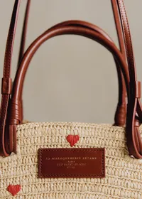 Panier Justine - Raphia Broderie Coeur — view 2