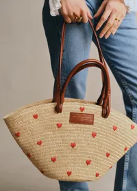 Panier Justine - Raphia Broderie Coeur — view 4