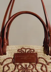 Panier Justine - Raphia Broderie Fleurs Terracotta — view 4