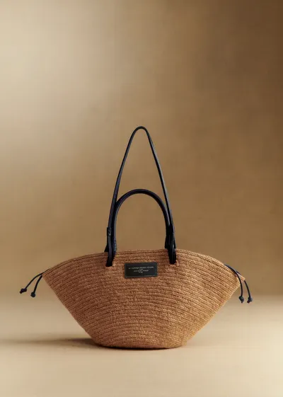 Panier Justine - Raphia Marine Naturel Foncé