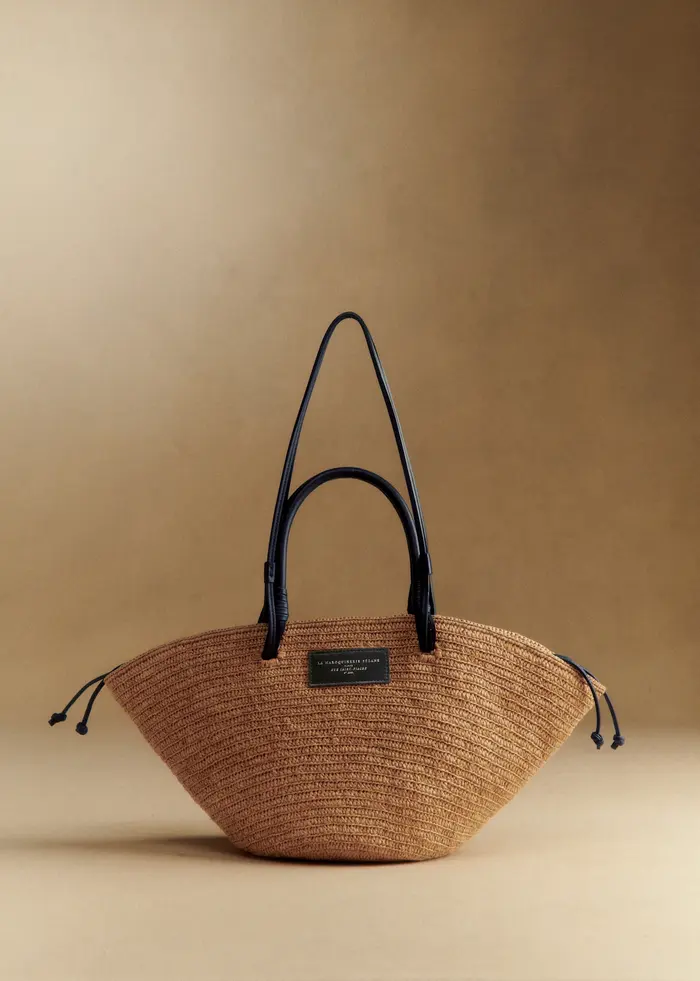 Panier Justine - Raphia Marine Naturel Foncé