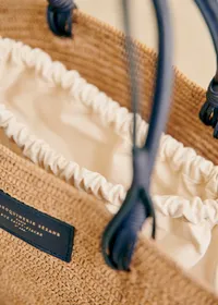 Panier Justine - Raphia Marine Naturel Foncé — view 2