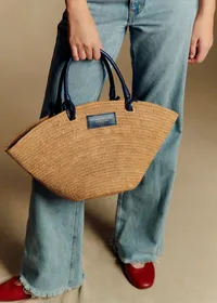 Panier Justine - Raphia Marine Naturel Foncé — view 3