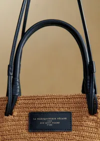 Panier Justine - Raphia Marine Naturel Foncé — view 4