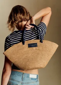 Panier Justine - Raphia Marine Naturel Foncé — view 5