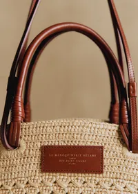 Panier Justine - Raphia Naturel Ajouré — view 2