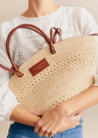 Panier Justine - Raphia Naturel Ajouré — view 4