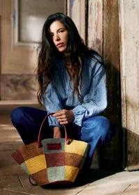 Panier Justine - Raphia Ocre Multi — view 3