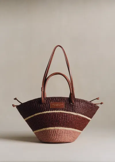 Panier Justine - Raphia Rose Multi