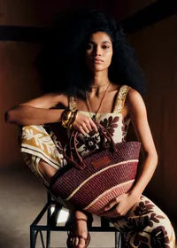 Panier Justine - Raphia Rose Multi — view 4