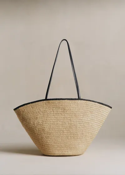 Panier Maia - Raphia Naturel Noir