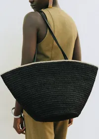Panier Maia - Raphia Noir Multi — view 2