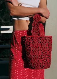 Panier Marcia - Raphia Rouge — view 2