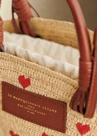 Panier Mini Justine - Raphia Broderie Coeur — view 3
