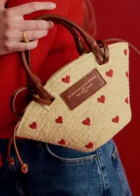 Panier Mini Justine - Raphia Broderie Coeur — view 5
