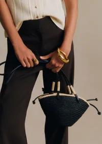 Panier Mini Maia - Raphia Noir — view 3