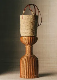 Panier Rosie - Raphia Naturel Broderie — view 2