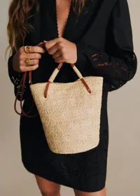 Panier Rosie - Raphia Naturel Broderie — view 4