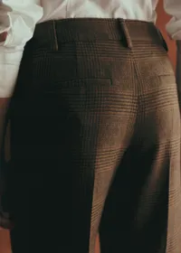 Pantalon Asma - Carreaux Marron Foncé Orange — view 2