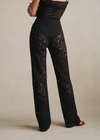Pantalon AZIM - Dentelle Fleurs Noir — view 3