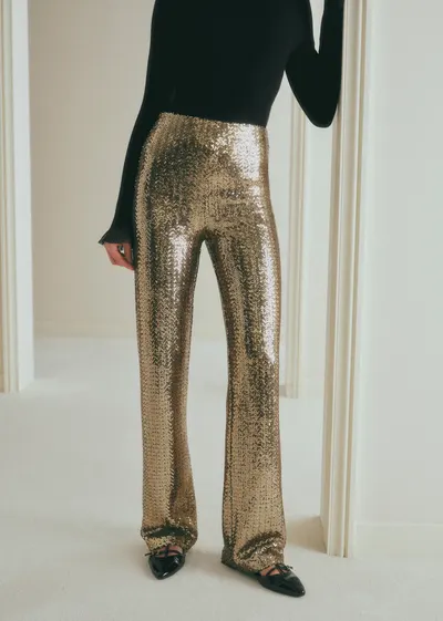 Pantalon AZIM - Sequins Chevron Doré