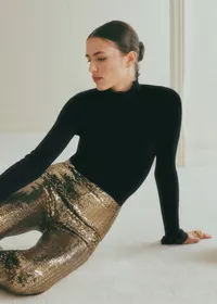 Pantalon AZIM - Sequins Chevron Doré — view 2