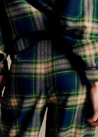 Pantalon Azzio - Carreaux Bleu et Vert — view 4