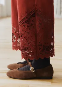 Pantalon Bruce - Sézane x SEA NY - Broderie Unie Bordeaux — view 3