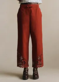 Pantalon Bruce - Sézane x SEA NY - Broderie Unie Bordeaux — view 4