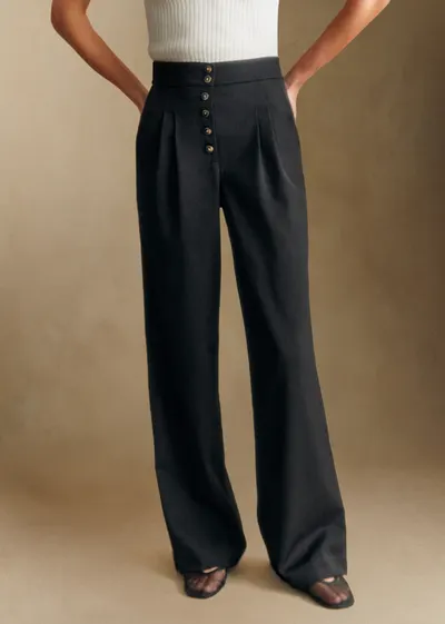 Pantalon Cesar - Noir Boutons Corne
