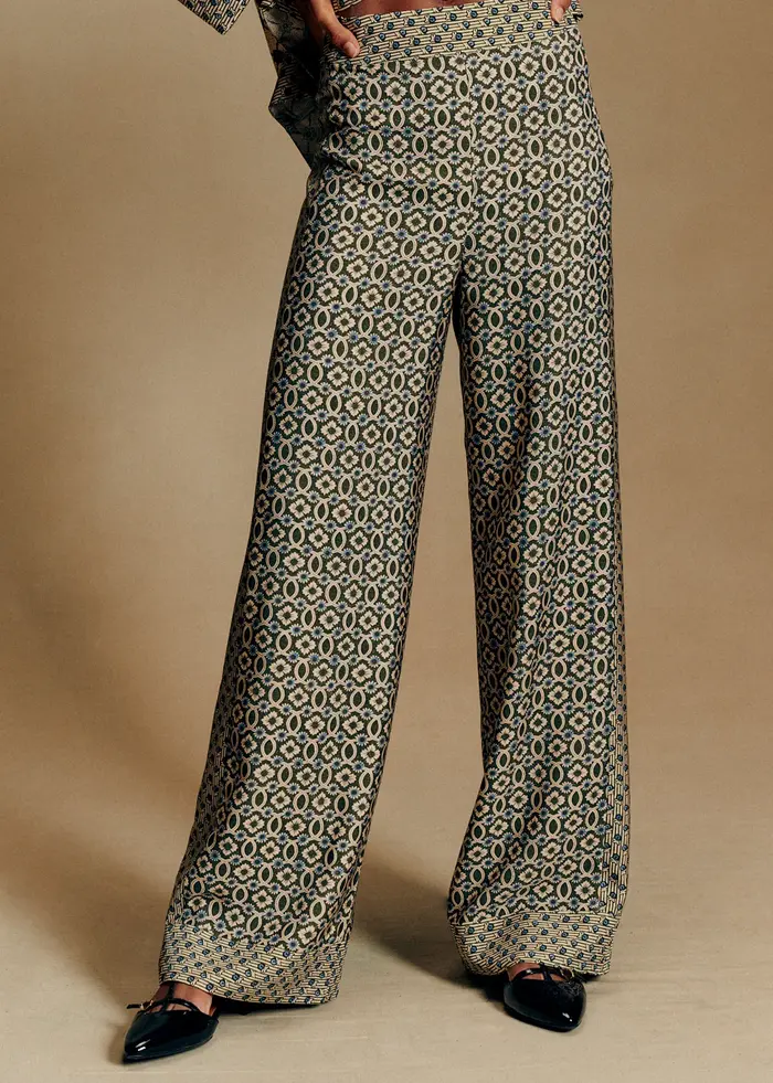 Pantalon Christian - Sézane x Antoinette Poisson - Imprimé Patchwork Dominote