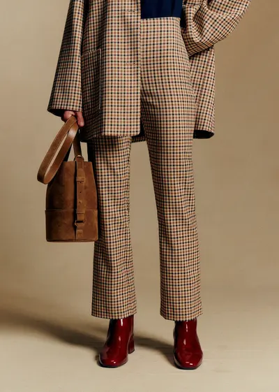 Pantalon Ciara - Carreaux Camel Beige et Noir