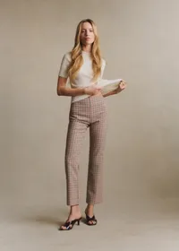 Pantalon Ciara - Carreaux Marine Ecru Terre — view 3