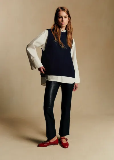 Pantalon Ciara - Cuir Noir Lisse
