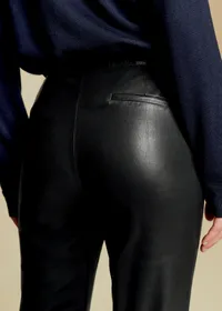 Pantalon Ciara - Cuir Noir Lisse — view 2