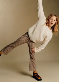 Pantalon Ciara - Carreaux Camel Beige et Noir — view 2