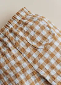 Pantalon Edgar - Vichy Gaufré Bleu Caramel — view 4