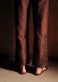Pantalon Fausto - Broderie Unie Chocolat — view 4