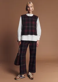 Pantalon Fausto - Carreaux Bordeaux Rouge — view 2