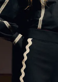 Pantalon Fausto - Noir Zigzag Ecru — view 2