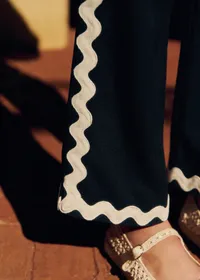 Pantalon Fausto - Noir Zigzag Ecru — view 3