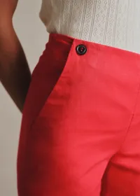 Pantalon Gilles - Broderie Placée Rouge — view 3