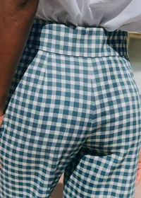 Pantalon JOCELYN - Vichy Bleu Vintage Écru — view 3