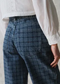 Pantalon Le 90's - Sézane x Sea NY - Broderie Marine Fond Denim — view 2