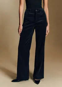 Pantalon LE NEW 70's - Sézane x Antoinette Poisson - Velours Marine Foncé — view 2