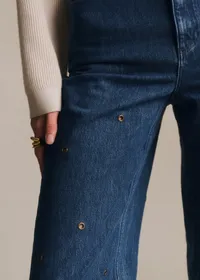 Pantalon Le Wide Leg - Bleu Foncé Oeillet — view 2